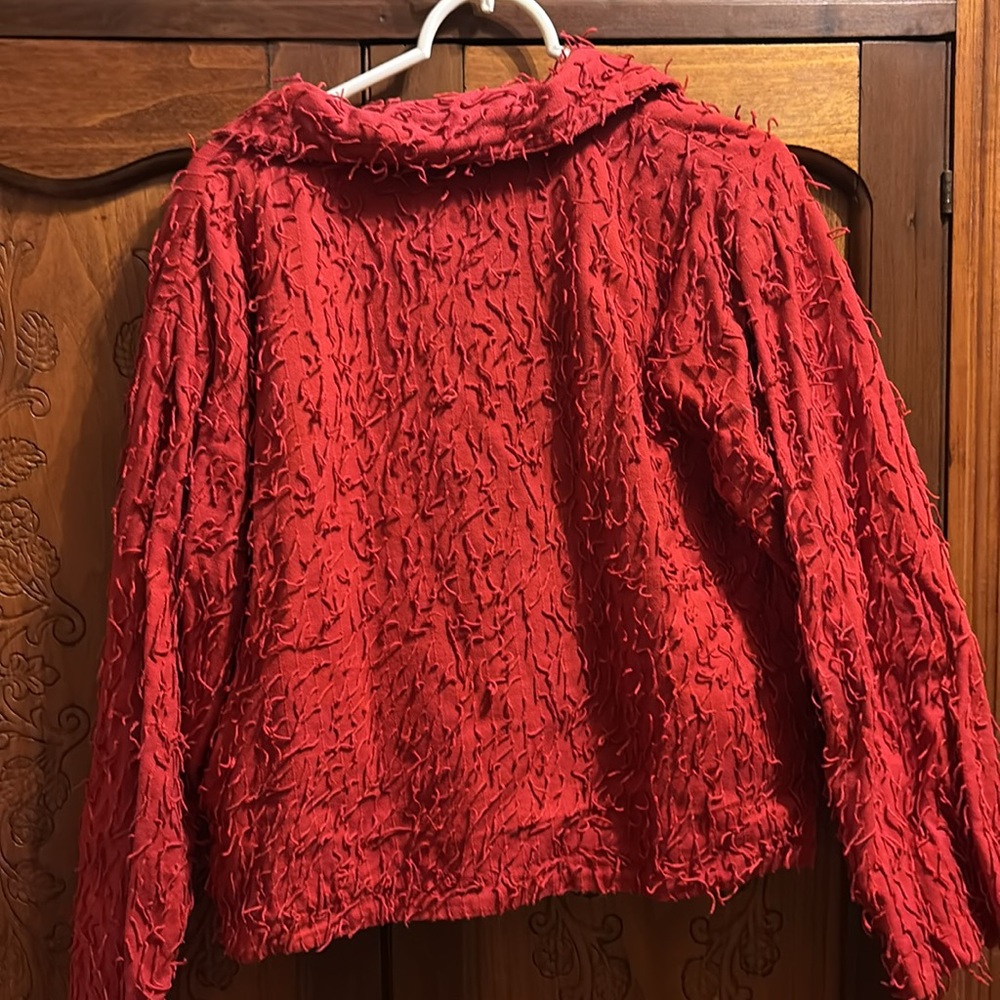 Red Short Jacket With String Design - image 3